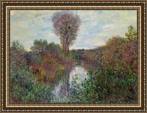 Seine Framed Paintings - Small Branch of the Seine by Claude Monet