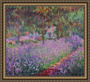 The Garden of Eden Framed Paintings - The Artists Garden at Giverny by Claude Monet