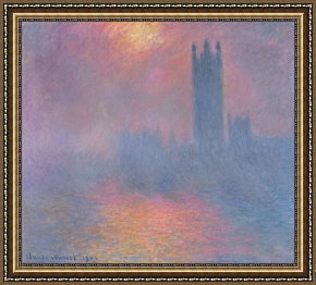 House Framed Prints - The Houses of Parliament London by Claude Monet