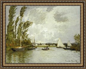 Seine Framed Paintings - The Little Branch of the Seine at Argenteuil by Claude Monet