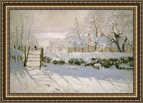 Claude Monet Framed Prints - The Magpie by Claude Monet