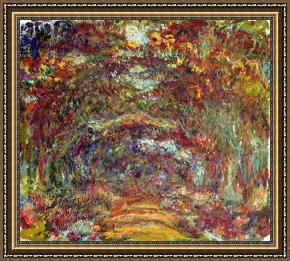 Path Framed Prints - The Rose Path Giverny by Claude Monet