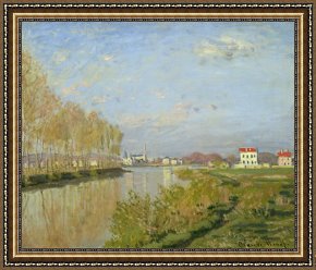 Seine Framed Paintings - The Seine at Argenteuil by Claude Monet