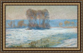 Seine Framed Paintings - The Seine at Bennecourt by Claude Monet