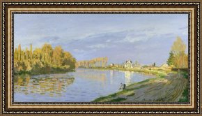 Seine Framed Paintings - The Seine at Bougival by Claude Monet