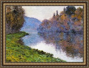Seine Framed Paintings - The Seine at Jenfosse by Claude Monet