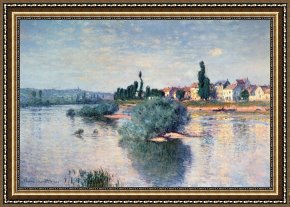 Seine Framed Paintings - The Seine at Lavacourt by Claude Monet