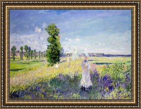 Claude Monet Framed Prints - The Walk by Claude Monet