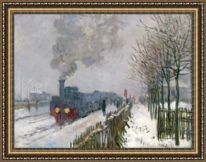 Claude Monet Framed Prints - Train in the Snow or The Locomotive by Claude Monet