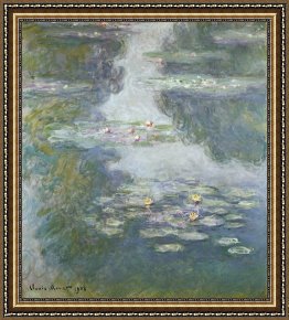 Claude Monet Framed Prints - Waterlilies by Claude Monet