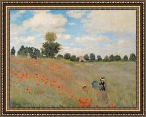 Meadow Poppies IV Framed Prints - Wild Poppies near Argenteuil by Claude Monet