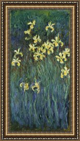 Field of Yellow Irises at Giverny Framed Paintings - Yellow Irises by Claude Monet