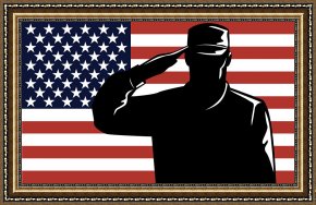 American Framed Prints - American Soldier salute by Collection 10