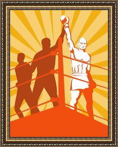 Carving The Name of Jesse Owens Into The Champions Plinth at The 1936 Summer Olympics in Berlin Framed Paintings - Boxing Champion by Collection 10