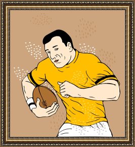 Pianist And Checker Players 1924 Framed Prints - Rugby Player Runningwith The Ball by Collection 10