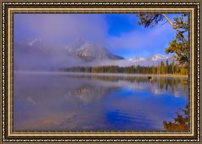 Misty Framed Prints - Misty Morning on a Canoe by Collection 14