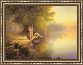 Water Framed Paintings - Beside Still Waters by Collection 2