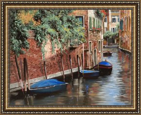 Il Mercato Galleggiante a Venezia Framed Paintings - Barche A Venezia by Collection 7