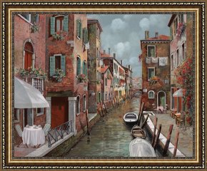 Il Mercato Galleggiante a Venezia Framed Paintings - colazione a Venezia by Collection 7