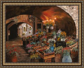 Il Mercato Galleggiante a Venezia Framed Paintings - Il Mercato Dei Fiori by Collection 7