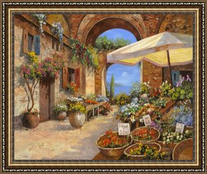 Il Mercato Galleggiante a Venezia Framed Paintings - Il Mercato Del Lago by Collection 7