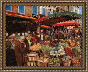 Il Mercato Galleggiante a Venezia Framed Paintings - Il Mercato Di Quartiere by Collection 7