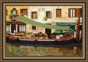 Il Mercato Galleggiante a Venezia Framed Paintings - il mercato galleggiante a Venezia by Collection 7