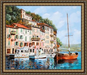 Calata Framed Paintings - La Barca Rossa Alla Calata by Collection 7