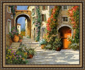 Collection 5 Framed Prints - La Porta Rossa Sulla Salita by Collection 7