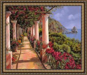 Collection 5 Framed Prints - Le Colonne E La Buganville by Collection 7