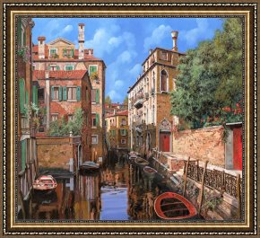 Il Mercato Galleggiante a Venezia Framed Paintings - Luci A Venezia by Collection 7