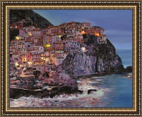 Collection 5 Framed Prints - Manarola at dusk by Collection 7