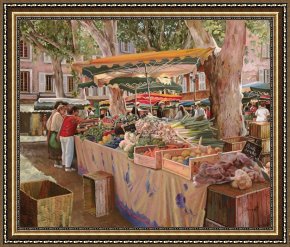 Il Mercato Galleggiante a Venezia Framed Paintings - Mercato Provenzale by Collection 7