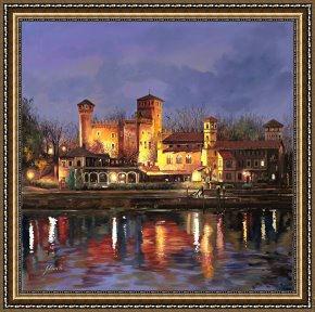 Architecture Framed Prints - Torino-il borgo medioevale di notte by Collection 7