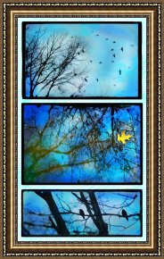 Cold Framed Paintings - Cold rainy day Scenes from the garden by Collection 8