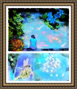 Scene Framed Prints - Scenes from the pond Sanctuary by Collection 8
