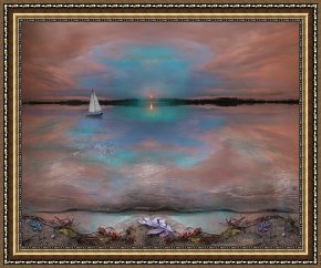 Water Framed Paintings - Waters edge by Collection 8