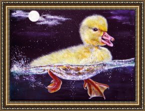 Round Midnight Framed Prints - Midnight Swim by Collection 9