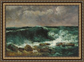 Waves, Framed Prints - The Wave 2 by Courbet, Gustave