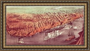 City by The Bay Framed Paintings - City of New Orleans by Currier and Ives