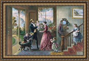 Still Life Framed Prints - The Four Seasons of Life Middle Age by Currier and Ives