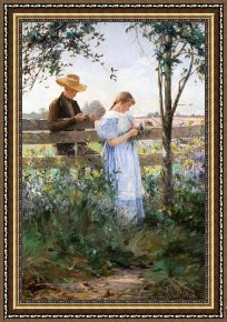 Romance Framed Prints - A Country Romance by David B Walkley