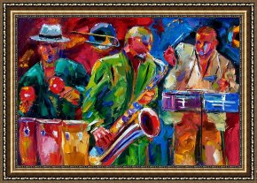 Jazz Unit Framed Prints - Hot Cuban Jazz by Debra Hurd