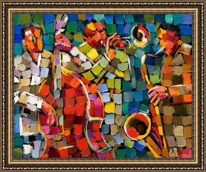 Jazz Unit Framed Prints - Mosaic Jazz by Debra Hurd