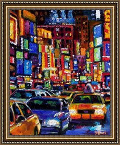 City by The Bay Framed Paintings - New York City by Debra Hurd