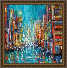 City by The Bay Framed Paintings - New York City by Debra Hurd