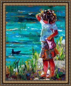 Ducks Framed Paintings - One Lucky Duck by Debra Hurd