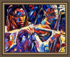 Jazz Unit Framed Prints - Strings Of Jazz by Debra Hurd