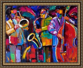 Jazz Unit Framed Prints - Vibrant Jazz by Debra Hurd