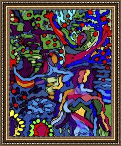 Eden Framed Paintings - East of Eden by Diana Ong